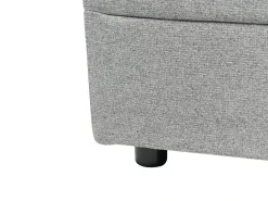 Divano letto angolare 3 posti HRISEY Lino sintetico Grigio con contenitore Lato destro