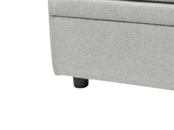 Divano letto angolare 3 posti HRISEY Lino sintetico Grigio chiaro con contenitore Lato destro
