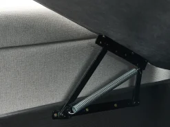 Divano letto angolare 3 posti HRISEY Lino sintetico Grigio chiaro con contenitore Lato destro