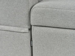 Divano letto angolare 3 posti HRISEY Lino sintetico Grigio chiaro con contenitore Lato destro