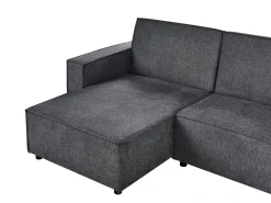 Divano letto angolare 3 posti ROMEDAL II Tessuto Grigio grafite Lato destro