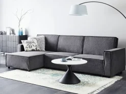 Divano letto angolare 3 posti ROMEDAL II Tessuto Grigio grafite Lato destro