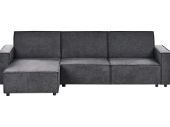Divano letto angolare 3 posti ROMEDAL II Tessuto Grigio grafite Lato destro