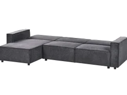Divano letto angolare 3 posti ROMEDAL II Tessuto Grigio grafite Lato destro