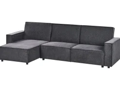 Divano letto angolare 3 posti ROMEDAL II Tessuto Grigio grafite Lato destro