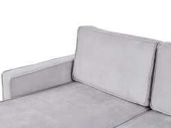 Divano letto angolare 3 posti TEJN Tessuto Grigio chiaro con contenitore Lato destro