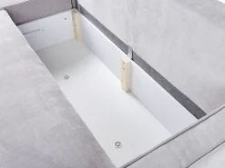 Divano letto angolare 3 posti TEJN Tessuto Grigio chiaro con contenitore Lato destro
