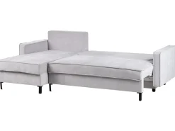 Divano letto angolare 3 posti TEJN Tessuto Grigio chiaro con contenitore Lato destro