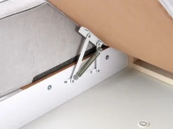 Divano letto angolare 3 posti TEJN Tessuto Grigio chiaro con contenitore Lato destro