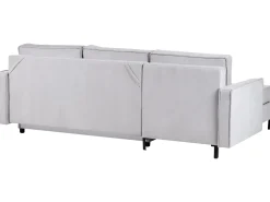 Divano letto angolare 3 posti TEJN Tessuto Grigio chiaro con contenitore Lato destro