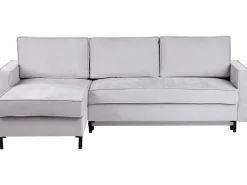 Divano letto angolare 3 posti TEJN Tessuto Grigio chiaro con contenitore Lato destro