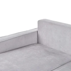 Divano letto angolare 3 posti TEJN Tessuto Grigio chiaro con contenitore Lato destro