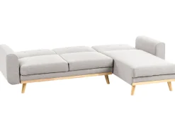 Divano letto angolare 3 posti KAARINA Tessuto Grigio Lato Sinistro