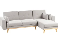 Divano letto angolare 3 posti KAARINA Tessuto Grigio Lato Sinistro