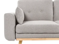 Divano letto angolare 3 posti KAARINA Tessuto Grigio Lato Sinistro