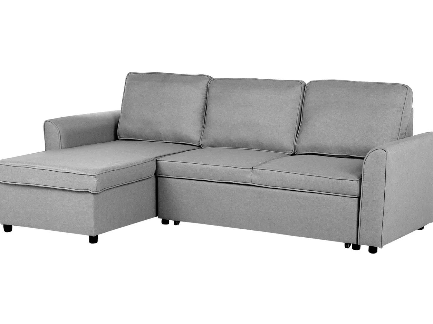 Divano letto angolare 3 posti NESNA Tessuto Grigio chiaro con contenitore Lato destro