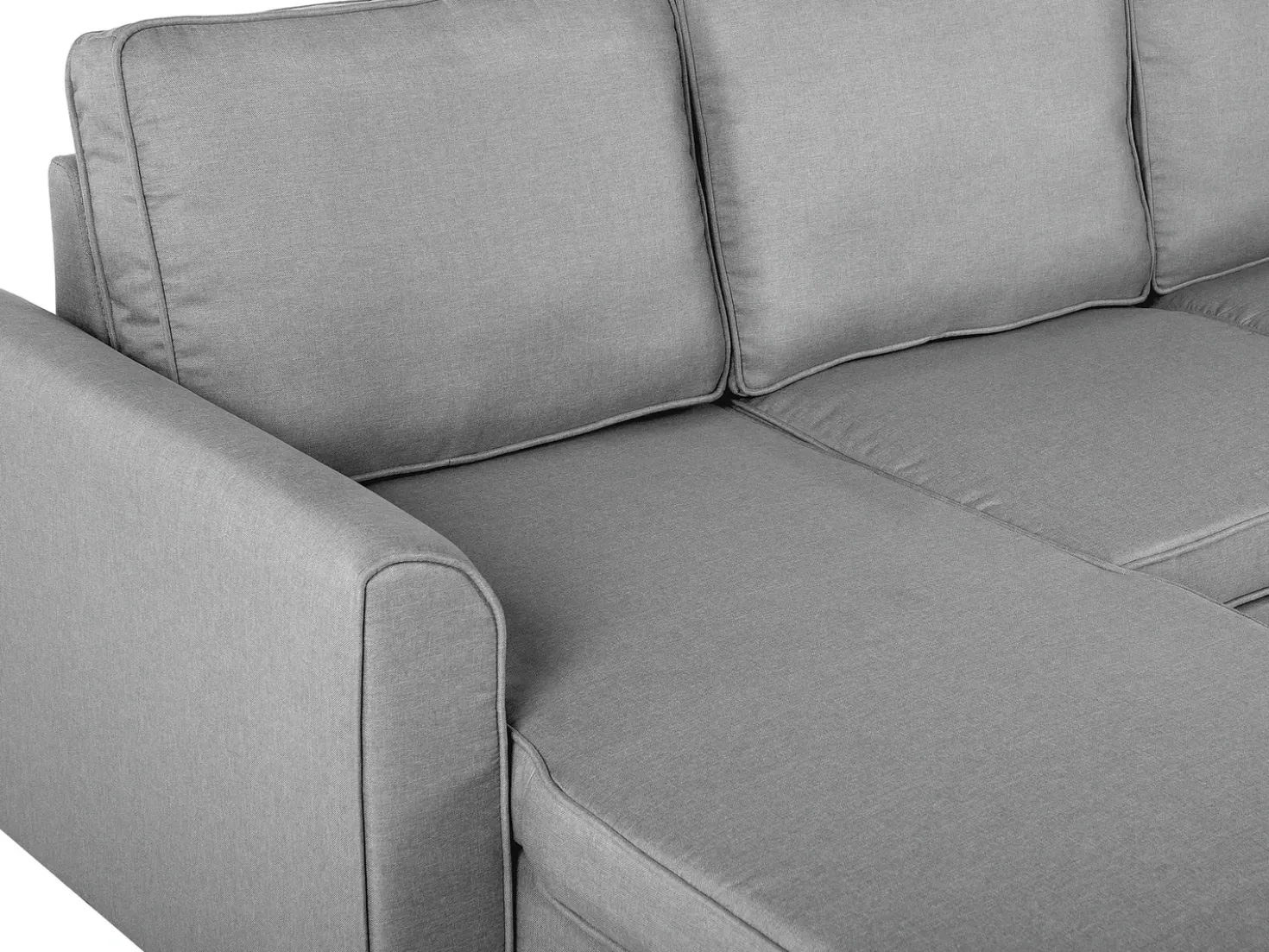 Divano letto angolare 3 posti NESNA Tessuto Grigio chiaro con contenitore Lato destro