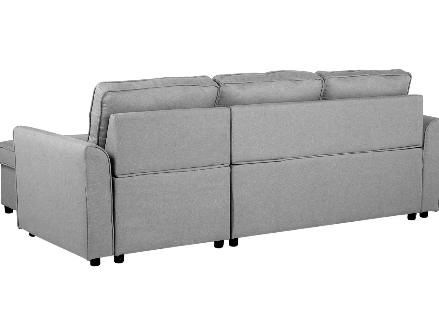 Divano letto angolare 3 posti NESNA Tessuto Grigio chiaro con contenitore Lato destro
