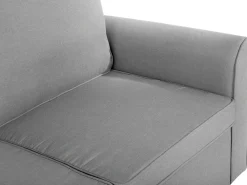 Divano letto angolare 3 posti NESNA Tessuto Grigio chiaro con contenitore Lato destro