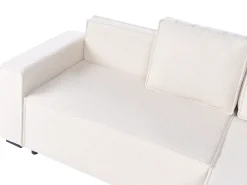 Divano letto angolare 3 posti EDANE Bouclé Bianco sporco con contenitore Lato Sinistro