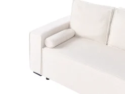 Divano letto angolare 3 posti EDANE Bouclé Bianco sporco con contenitore Lato Sinistro