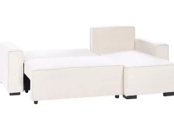 Divano letto angolare 3 posti EDANE Bouclé Bianco sporco con contenitore Lato Sinistro