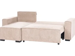 Divano letto angolare 3 posti EDANE Tessuto Beige con contenitore Lato destro
