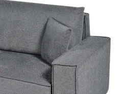 Divano letto angolare 3 posti KARILA Tessuto Grigio scuro con contenitore Lato destro
