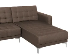 Divano letto angolare modulare 4 posti ABERDEEN Tessuto Marrone scuro Lato Sinistro