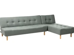 Divano letto angolare modulare 4 posti ALSTEN Tessuto Verde Lato Sinistro