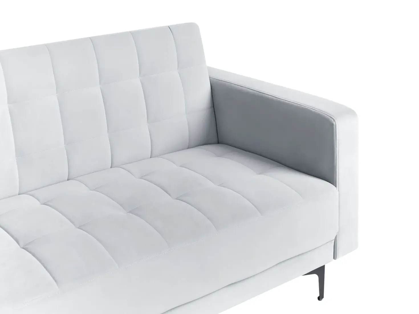 Divano letto angolare modulare 4 posti ABERDEEN Velluto Grigio chiaro Lato destro