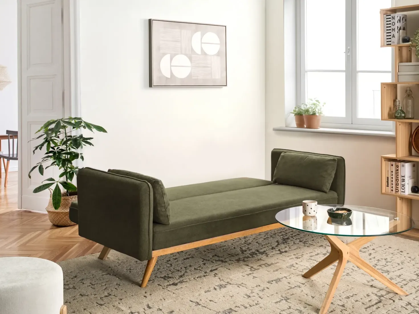 Divano letto ASAA Tessuto Verde