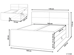 Divano letto con contenitore Tessuto ARISTOCRAT 160 x 200 cm Tortora