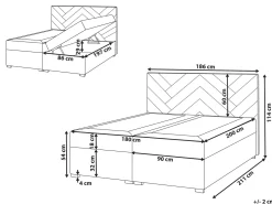 Divano letto con contenitore Tessuto ESQUIRE 180 x 200 cm Bianco sporco