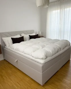 Divano letto con contenitore Tessuto ESQUIRE 180 x 200 cm Bianco sporco