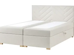 Divano letto con contenitore Tessuto ESQUIRE 180 x 200 cm Bianco sporco