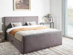 Divano letto con contenitore Tessuto ARISTOCRAT 180 x 200 cm Tortora
