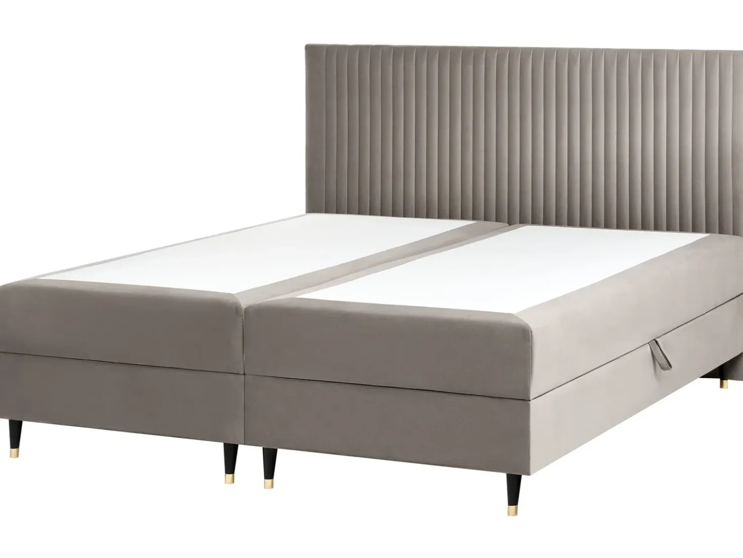 Divano letto con contenitore Velluto DAME 180 x 200 cm Tortora