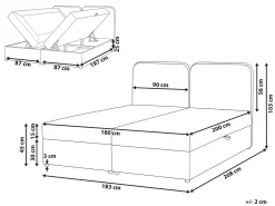 Divano letto con contenitore Tessuto CHANCELLOR 180 x 200 cm Beige chiaro