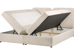 Divano letto con contenitore Tessuto CHANCELLOR 180 x 200 cm Beige chiaro