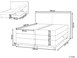 Divano letto con contenitore Tessuto DYNASTY 160 x 200 cm Grigio chiaro