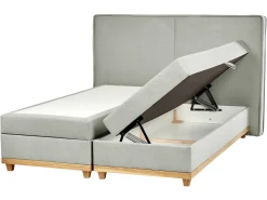 Divano letto con contenitore Tessuto DYNASTY 160 x 200 cm Grigio chiaro