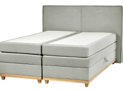 Divano letto con contenitore Tessuto DYNASTY 160 x 200 cm Grigio chiaro