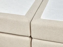 Divano letto con contenitore Tessuto MINISTER 180 x 200 cm Beige chiaro