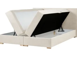 Divano letto con contenitore Tessuto MAJOR 180 x 200 cm Beige chiaro