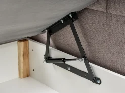 Divano letto con contenitore Tessuto OFFICER 180 x 200 cm Tortora
