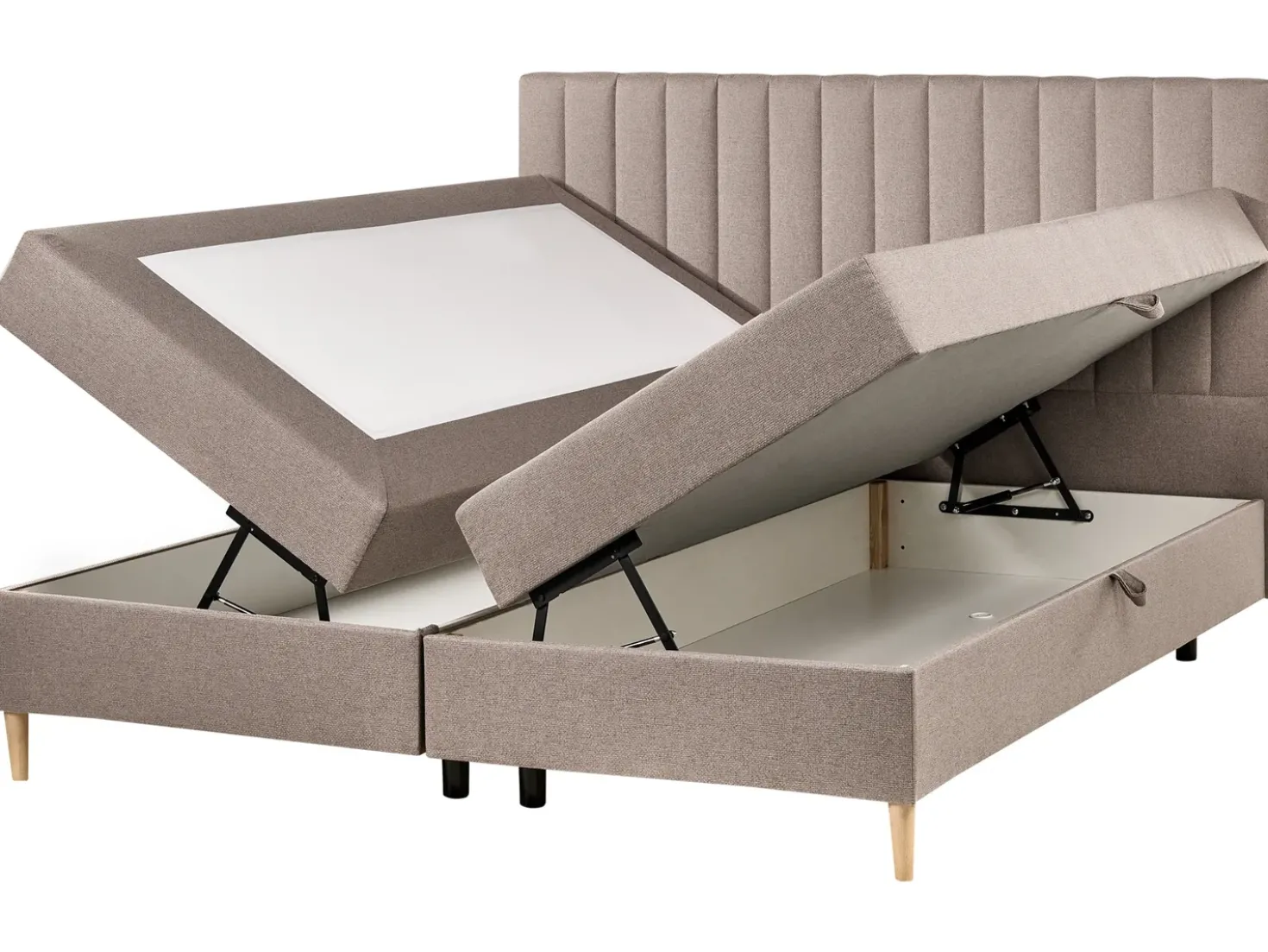Divano letto con contenitore Tessuto OFFICER 180 x 200 cm Tortora
