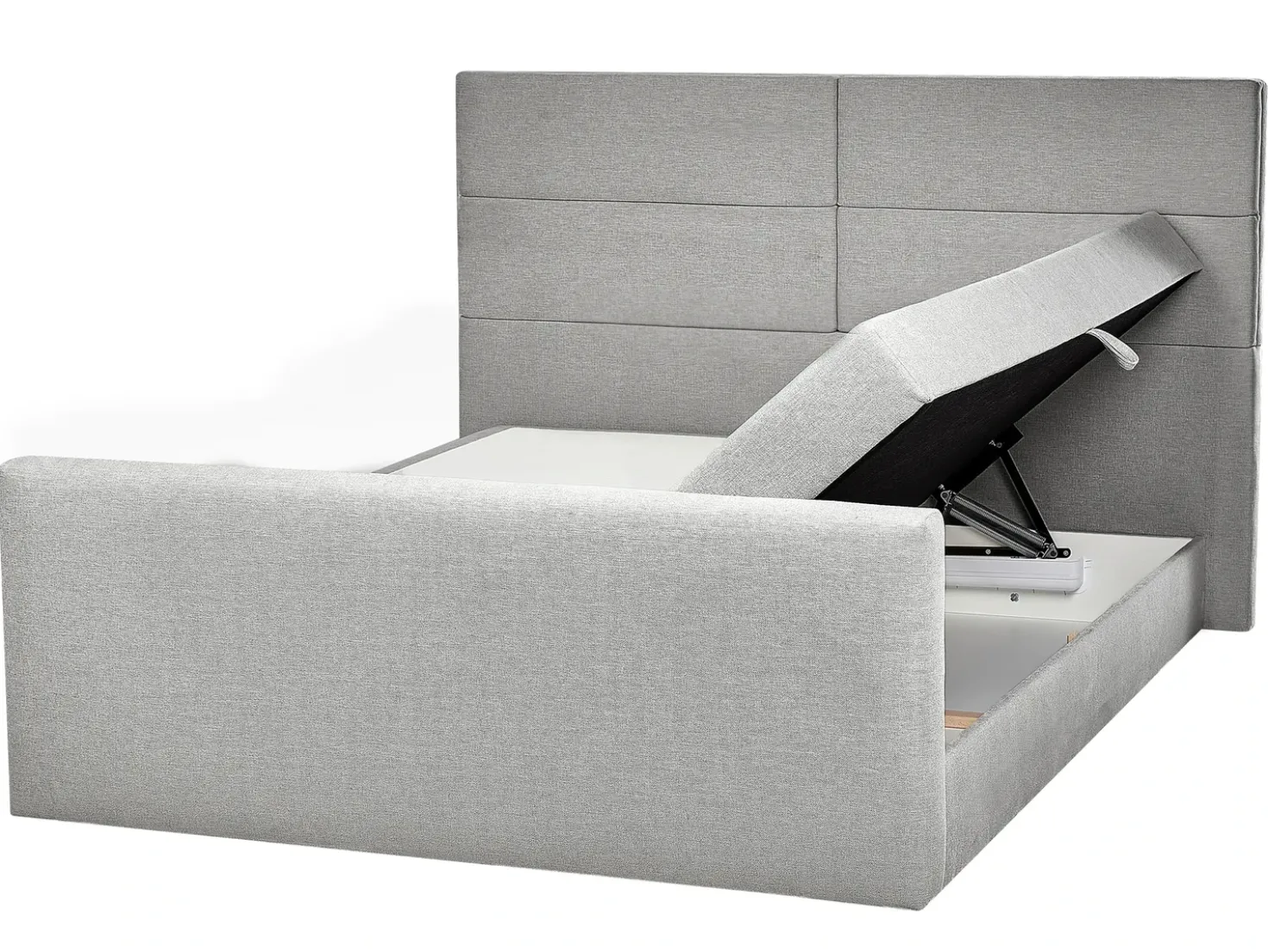 Divano letto con contenitore Tessuto ARISTOCRAT 160 x 200 cm Grigio chiaro