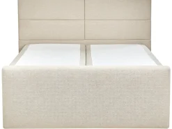 Divano letto con contenitore Tessuto ARISTOCRAT 160 x 200 cm Beige chiaro