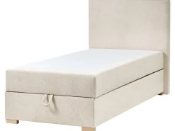 Divano letto con contenitore Tessuto MAJOR 90 x 200 cm Beige chiaro